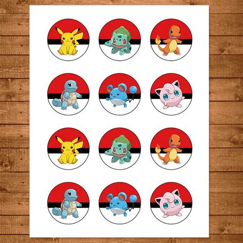 Printable Pokemon Cupcake Toppers